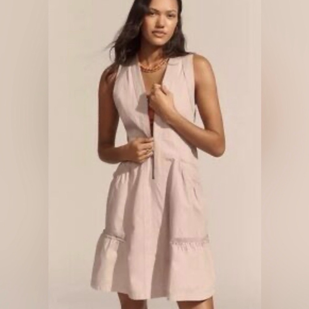 Anthropologie Daily Practice Rose Cotton Trek Utility Mini Dress size S NWT